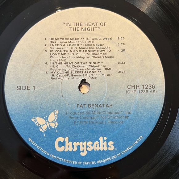 Pat Benatar In the heat of the night vintage vinyl record 1979. - Picture 3 of 7
